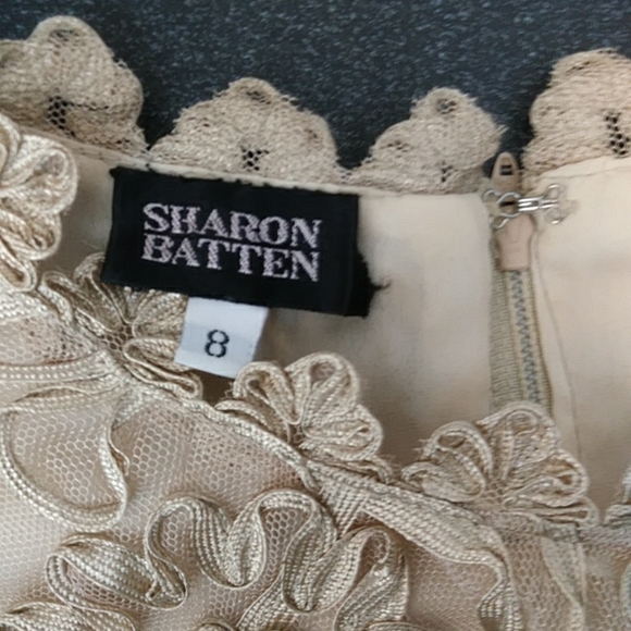 Sharon Batten Top With Ribbon and Netting in Taupe, Size 8 - Picture 9 of 9